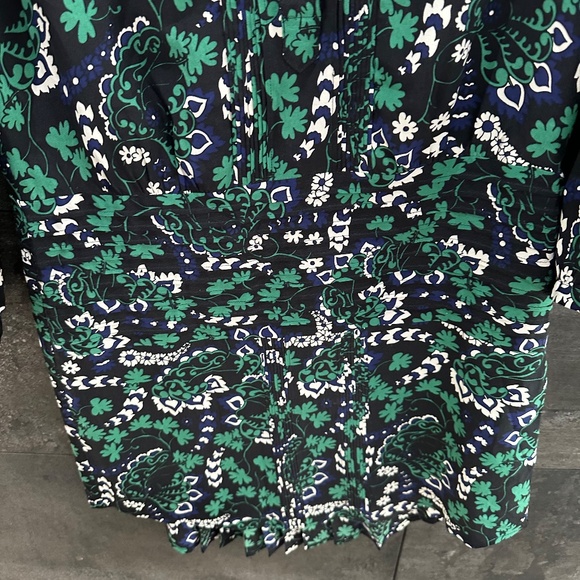 VERONICA BEARD Elm Printed Shirt Dress Victorian Vine 100% silk Size 0 - Picture 7 of 12